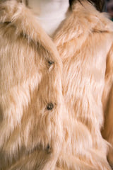 Faux Fur Button-Up Jacket